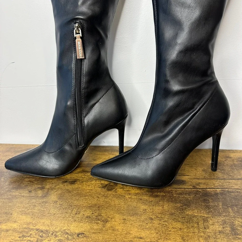 Marciano Guess Belva Black Over The Knee Thigh High Stiletto Boots Womens 8M‎ 38